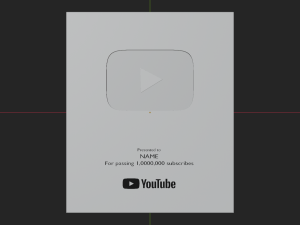 Golden Youtube Button - made in Blender Modèle 3D