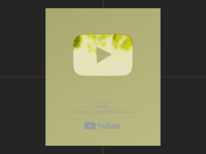 Golden Youtube Button - made in Blender Modèle 3D