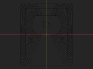 Golden Youtube Button - made in Blender Modèle 3D