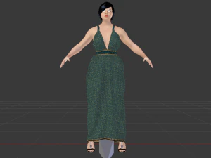 Woman in a Dress 031 3D Model