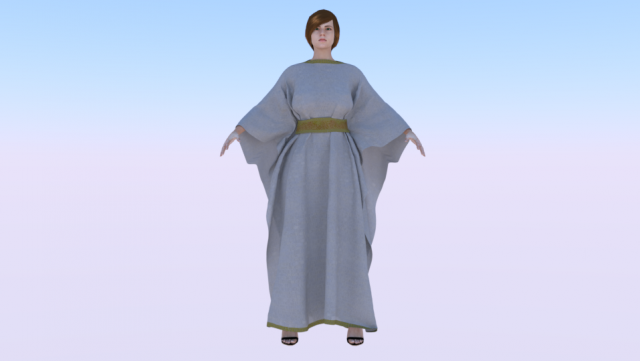 Woman in a Dress 032 3D Model .c4d .max .obj .3ds .fbx .stl .blend