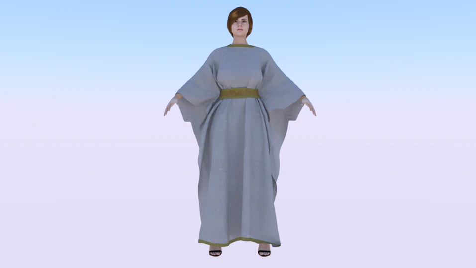 Woman in a Dress 032 3D Model .c4d .max .obj .3ds .fbx .stl .blend 