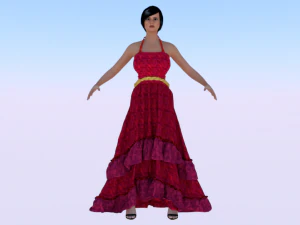 Elbiseli Kadın 033 3D Model