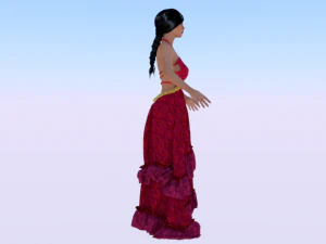 Woman in a Dress 033 3D Model