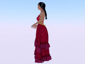 Woman in a Dress 033 3D Model
