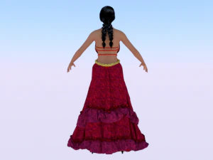 Woman in a Dress 033 3D Model