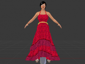 Woman in a Dress 033 3D Модель