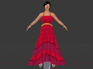 Woman in a Dress 033 3D Model