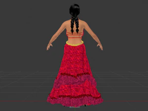 Woman in a Dress 033 3D Model