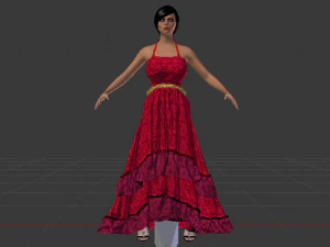 Woman in a Dress 033 3D Model