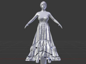 Woman in a Dress 033 3D Model