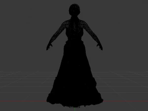 Woman in a Dress 033 3D Model