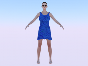 Woman in a Beach Dress 01 3D Модель