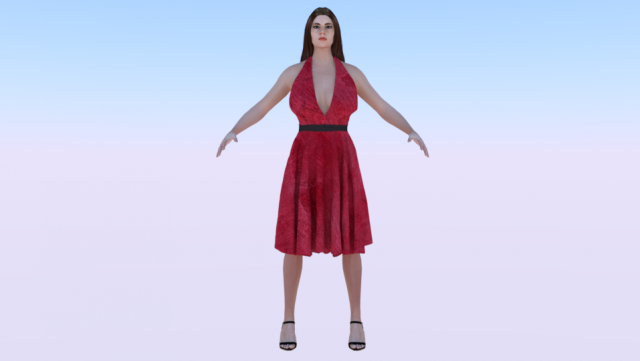 Woman in a Dress 035 3D-Modell .c4d .max .obj .3ds .fbx .stl .blend 
