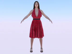 Женщина в платье 035 3D Модель