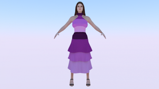 Woman in a Dress 036 3D Model .c4d .max .obj .3ds .fbx .stl .blend 