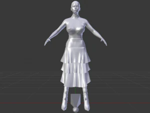 Woman in a Dress 037 3D Model