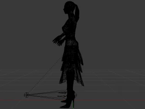Woman in a Dress 037 3D Model