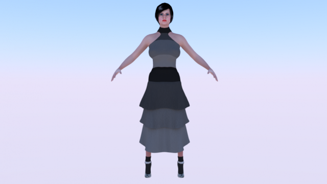 Woman in a Dress 038 3D Model .c4d .max .obj .3ds .fbx .stl .blend 