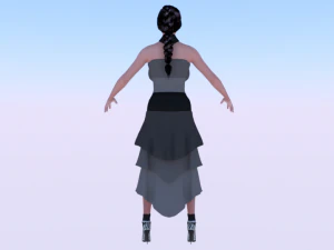Mulher de vestido 038 Modelo 3D