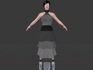 Mulher de vestido 038 Modelo 3D