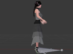 Mulher de vestido 038 Modelo 3D