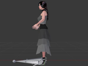 Mulher de vestido 038 Modelo 3D