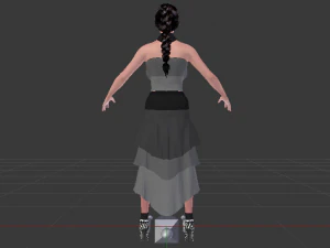 Mulher de vestido 038 Modelo 3D