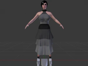 Mulher de vestido 038 Modelo 3D