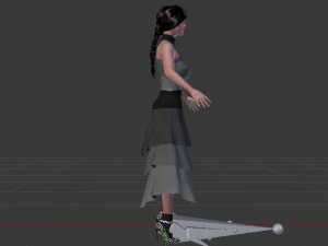Mulher de vestido 038 Modelo 3D