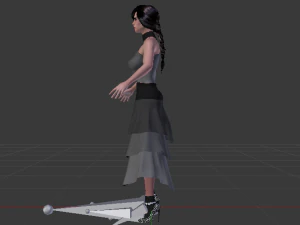Mulher de vestido 038 Modelo 3D