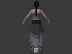 Mulher de vestido 038 Modelo 3D