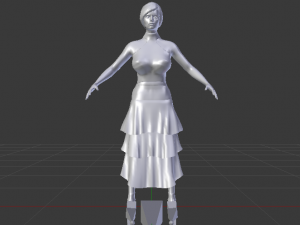 Woman in a Dress 038 3D Model