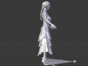 Mulher de vestido 038 Modelo 3D