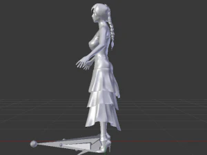 Mulher de vestido 038 Modelo 3D