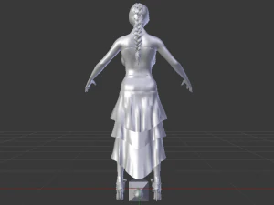Mulher de vestido 038 Modelo 3D