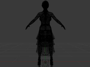 Mulher de vestido 038 Modelo 3D