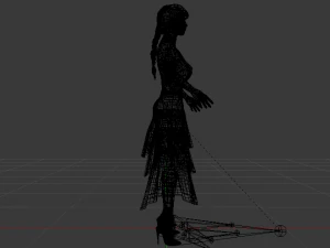 Mulher de vestido 038 Modelo 3D