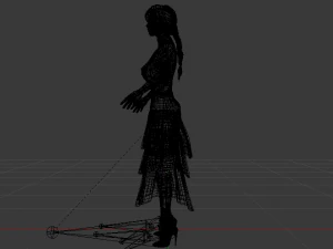 Mulher de vestido 038 Modelo 3D