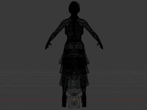 Mulher de vestido 038 Modelo 3D