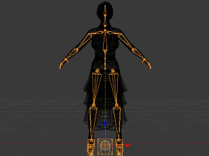 Mulher de vestido 038 Modelo 3D