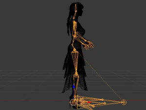 Mulher de vestido 038 Modelo 3D
