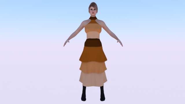 Woman in a Dress 039 3D Model .c4d .max .obj .3ds .fbx .stl .blend 