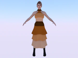 Wanita Berpakaian 039 Model 3D