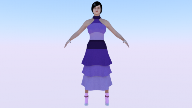Woman in a Dress 040 3Dモデル .c4d .max .obj .3ds .fbx .stl .blend 