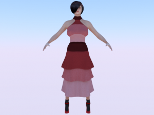 Woman in a Dress 041 3D Model