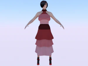 ドレスを着た女041 3Dモデル
