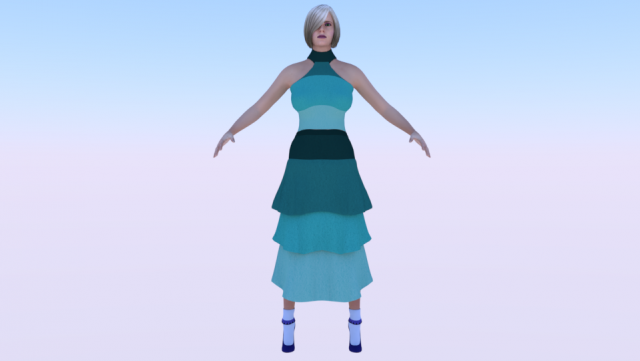 Woman in a Dress 042 3D 模型 .c4d .max .obj .3ds .fbx .stl .blend 