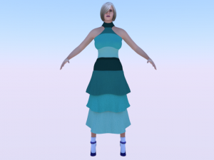 Woman in a Dress 042 3D Модель