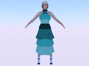 Wanita Berpakaian 042 Model 3D